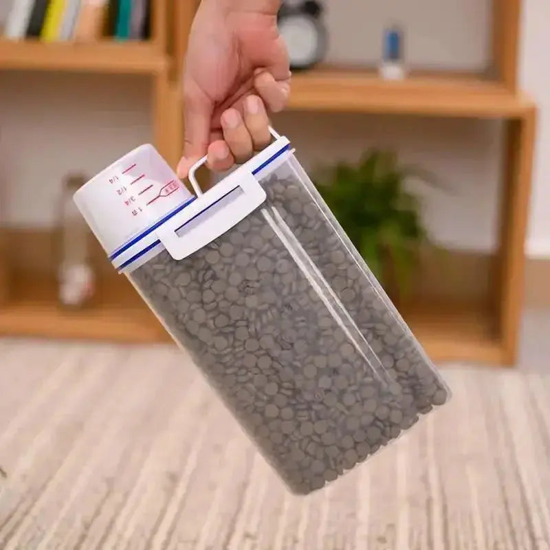 1.5kg/2kg Pet Food Storage Container Cat Food Bin Airtight Moisture Proof Dog Food Bucket Fish Food Container Cat Food Canister WLP Company