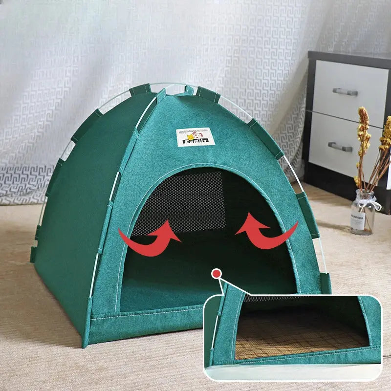 Foldable Cat House Pet Tent Four Seasons Universal Cat and Dog Pet Nest Summer Cool Mat Outdoor Portable Foldable Breathable WLP Company