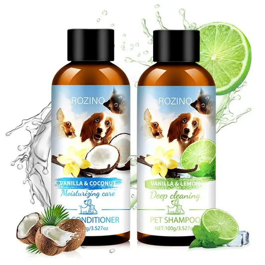Pet Shower Gel and Conditioner Combo Pack, Perfect Clean Shampoo and Conditioner, Chemical Free, for Pets Cats and Dogs WLP Company