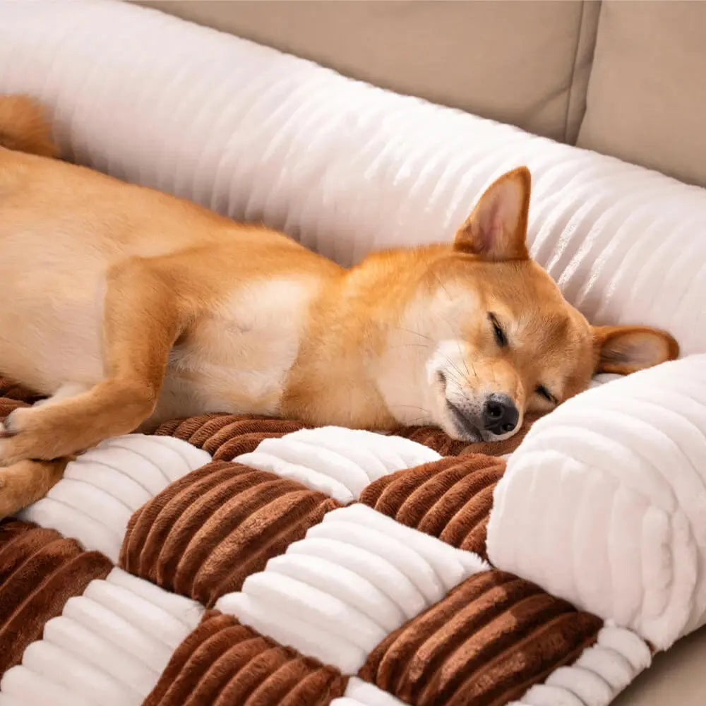 Plush Dog Bed Sofa Couch For Large Dogs Pet House Mat Warm Nest Beds Kennel Soft Cat Puppy Cushion Long Plush Blanket Sofa Cover WLP Company