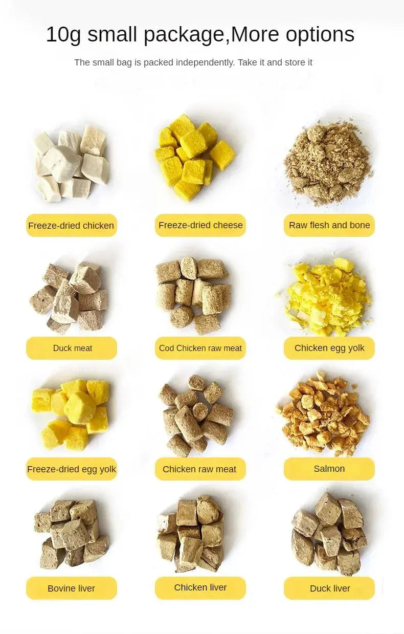 pet snacks Freeze-Dried Snacks: Chicken, Duck, Raw Bone Meat for Dogs and Cats WLP Company