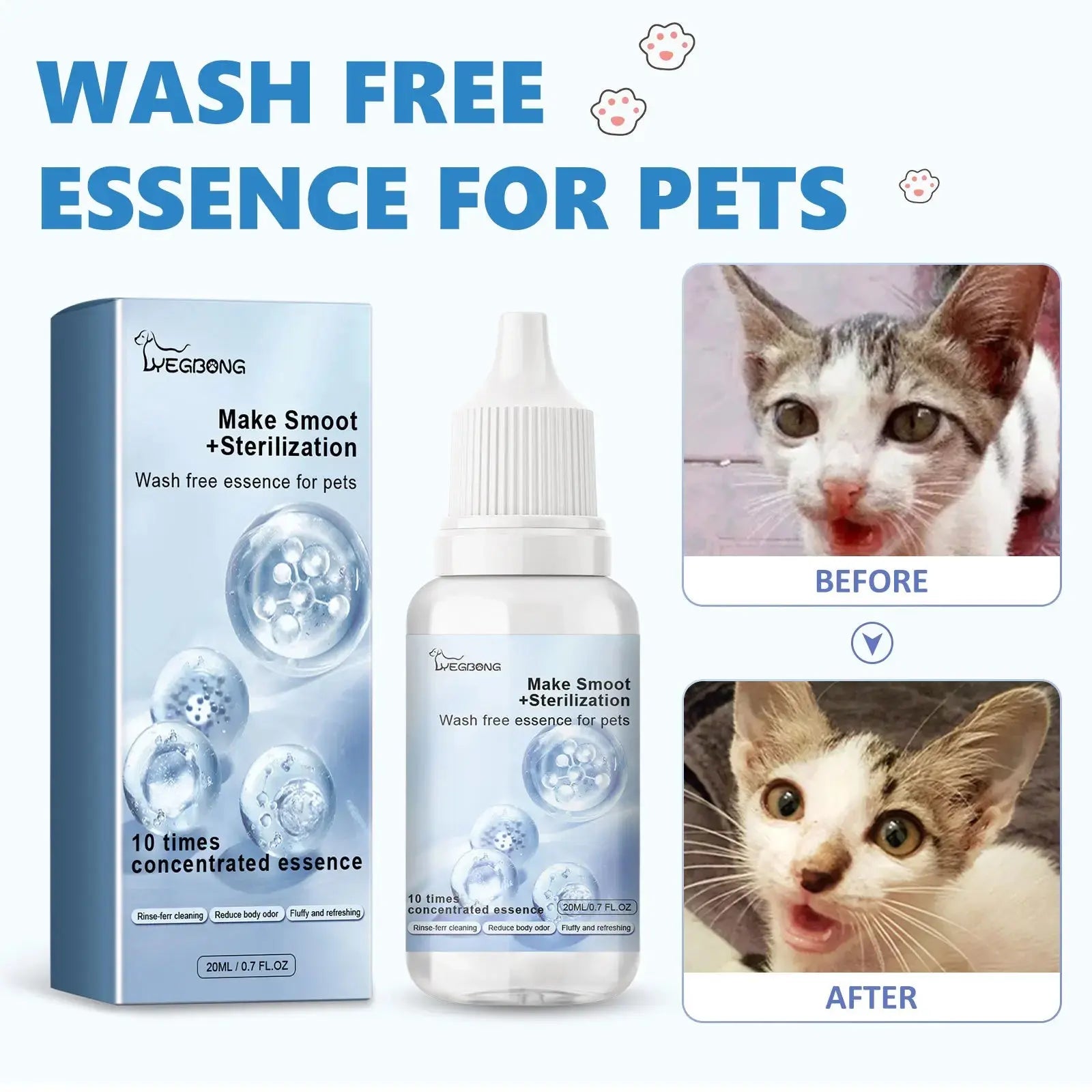 Pet Wash Free Essence Dog Body Wash Hair Softening Removing Dirts Mites Deodorizing Reduce Itching Moisturizing Puppy Shampoo WLP Company