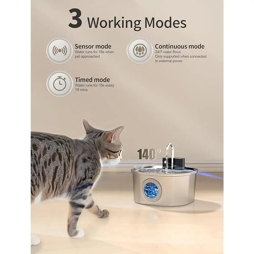 wireless pet water feeder  Stainless Steel Pet Water Feeder with Fountain - Smart Hydration Solution WLP Company