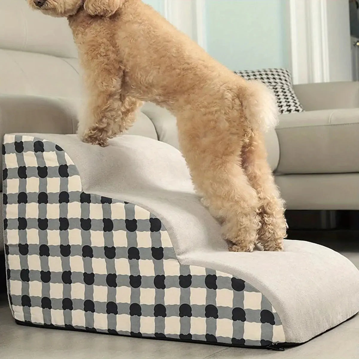 pet stairs Pet 2/3 Steps High Density Foam Dog Secure Stairs Ramps Non-Slip Pet Steps for Older Dogs Pet with Joint Pain Sofa Bed Ladder WLP Company