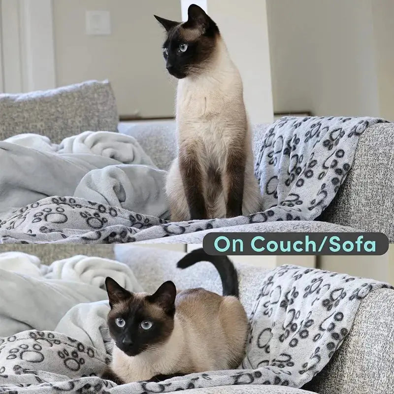 Dog Bed Mat Blanket Soft Fluffy Pet Sleeping Blanket Cute Paws Pattern Pet Travel Mat Warm Comfortable Blankets for Cat Dogs WLP Company