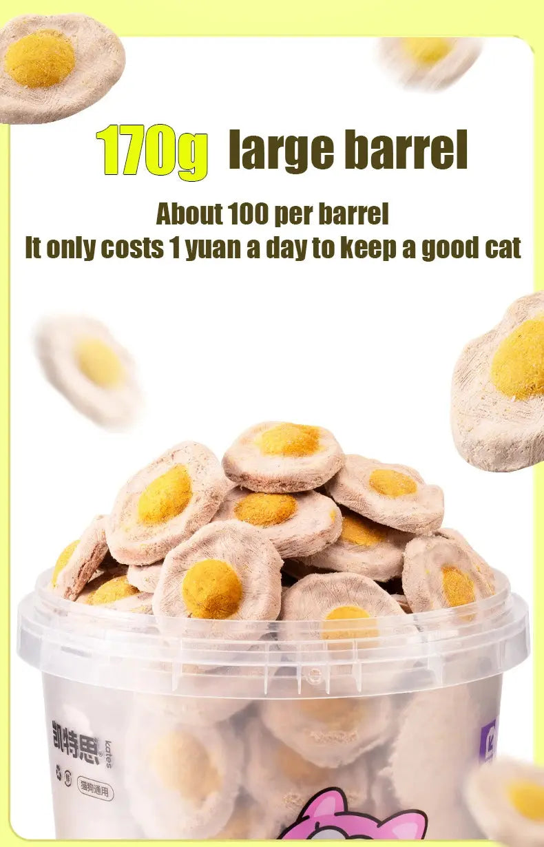 Freeze-dried poached eggs cat and dog universal nutrition hair gills staple food freeze-dried chicken egg yolk goat milk cake ca WLP Company
