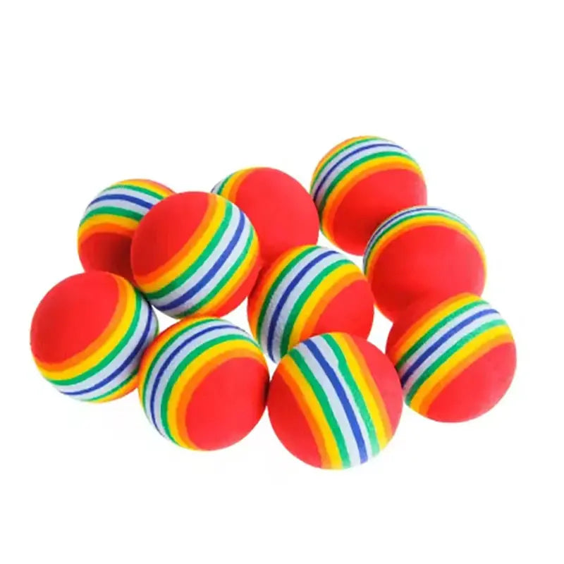 3/5/10 Rainbow Cat Toy Balls Striped Elastic Balls Wear resistant and Bite resistant Rubber Balls Suitable for Cats to Play with WLP Company