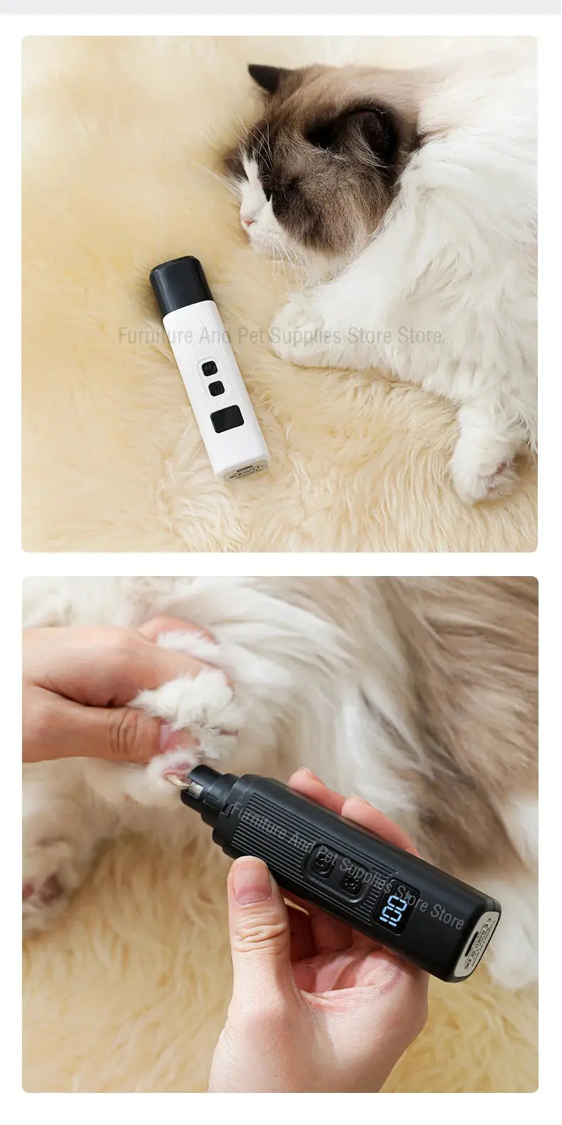 Electric Dog Nail Clippers for Dog Nail Grinders Rechargeable USB Charging LED Light Pet Quiet Cat Paws Nail Grooming Supplies WLP Company