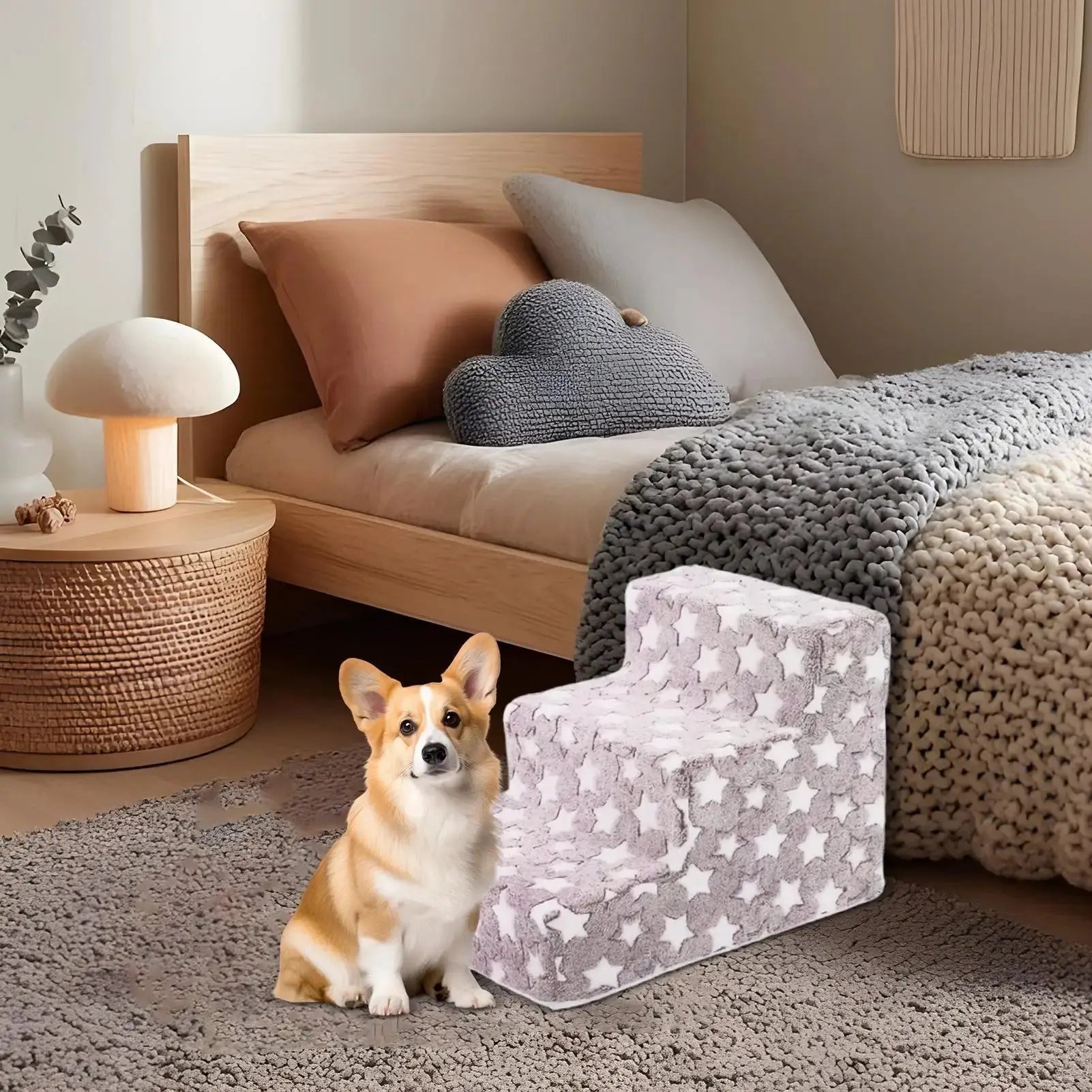 Pet Steps High Density Foam 3 Steps Dog Stairs Ramps for Small Cats dog Climbing Removable Non-Slip Pet Ramp Washable Cat Ladder WLP Company