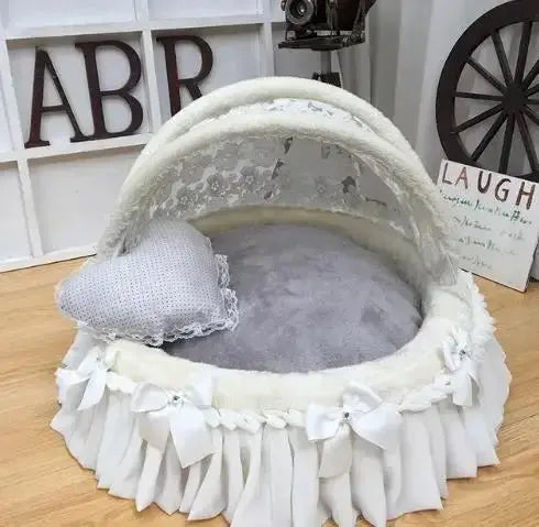 High-End Comfort Luxury Pet Bed - Coral Velvet Cradle with Aluminum Bracket WLP Company