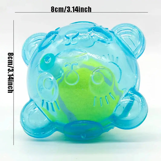 Pet Dog Chew Toy Cute Bear Head Resistant Bite Puppy Toys with Tennies Teeth Cleaning Sound Dog Toy Large Small Dog Squeaky Toy WLP Company