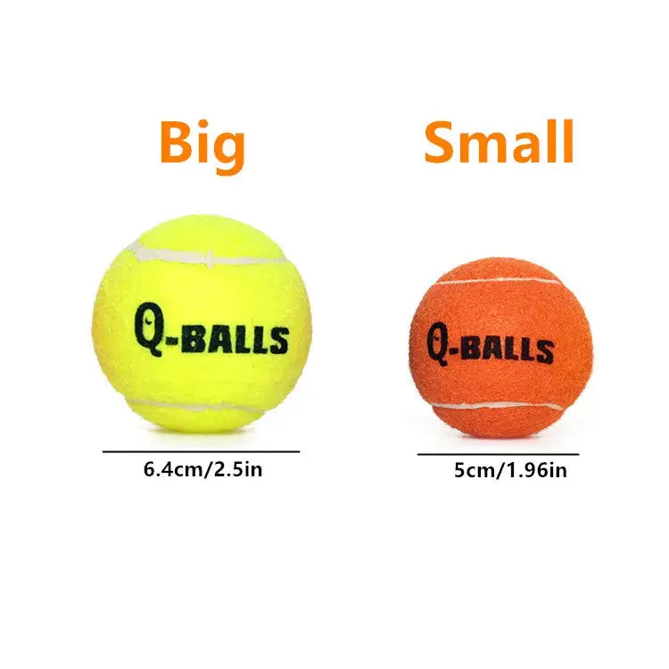4Pcs/Set Dog Toy Q-MONSTER Thick Walled Natural Rubber Squeak Chew Balls for Dogs Tennis Interactive Bouncy Balls for Training WLP Company