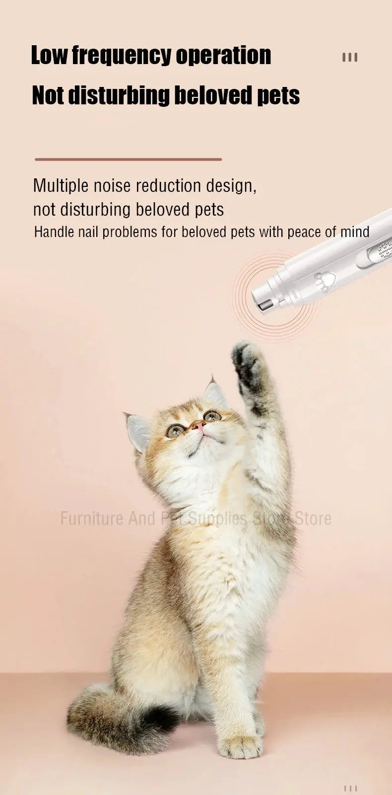 Electric Dog Nail Grinder Pet Nail Clipper USB Rechargeable Pet Nail Trimmers Painless with Polisher Wheel for Small/Large Pets WLP Company