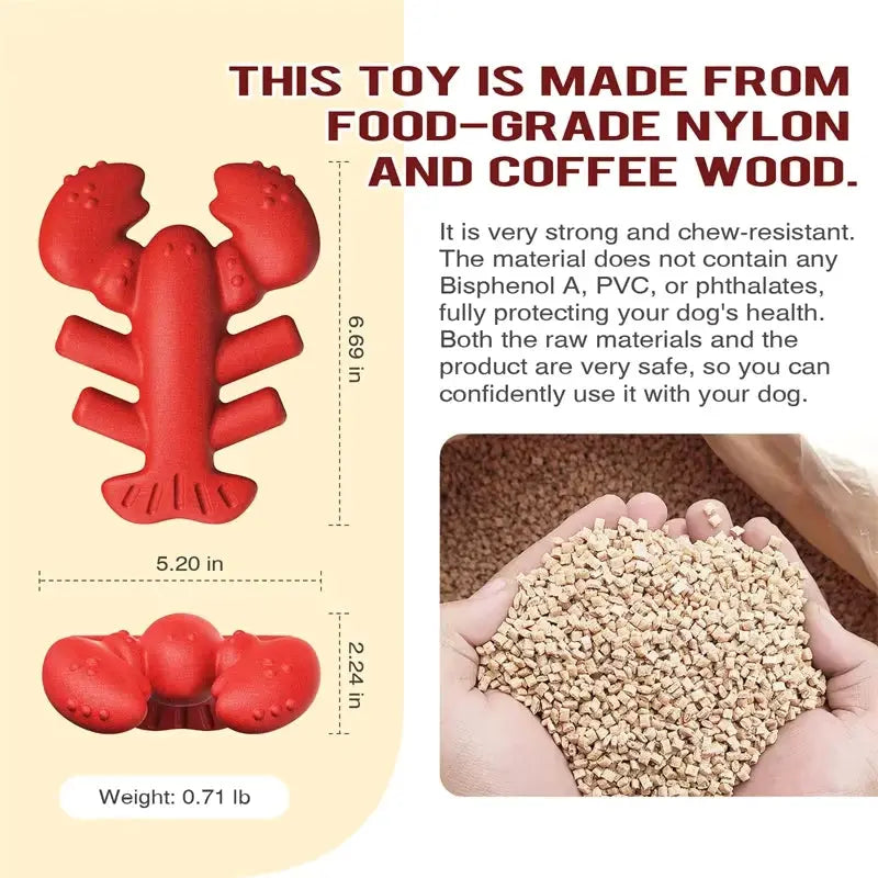 Big Dog Toy Chew Toy Molar Toothbrush Toy Tug-of-War Game Bulldog Anxiety Relief Interactive Lobster Shaped Pet Supplies WLP Company