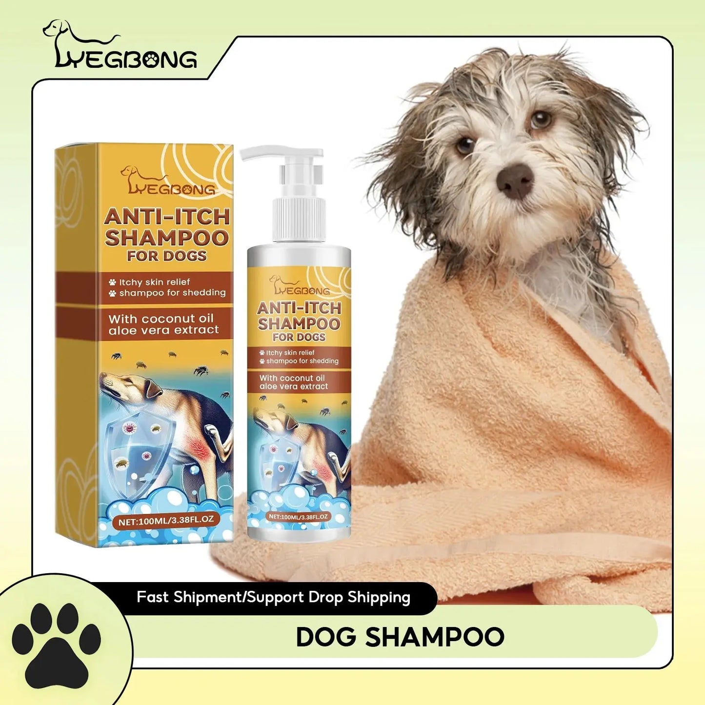 Dog Shampoo Conditioner Moisturizing for Sensitive Skin PH Balanced Anti Itching Flea Killer Dirt Mite Removal Pet Cleaning Foam WLP Company