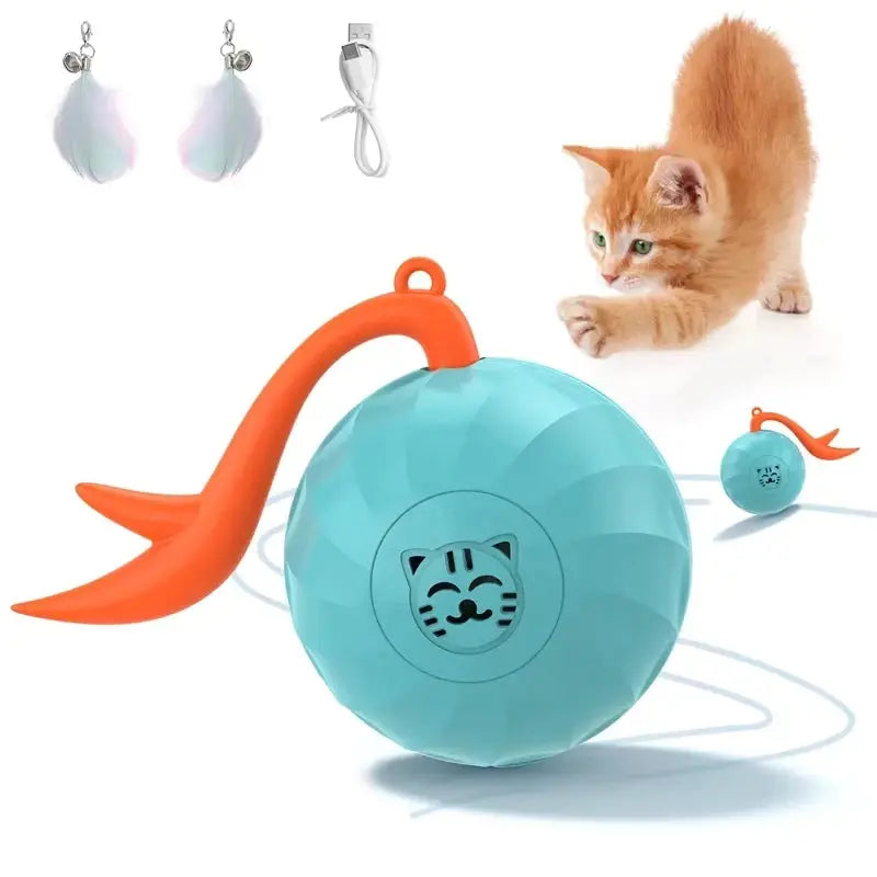 Cat Toys, Turbo Tail Popper Cat Toy 2-Speed Interactive Turbo Tail Mouse Cat Ball Toy Touch Control and Sound Control Smart Star WLP Company