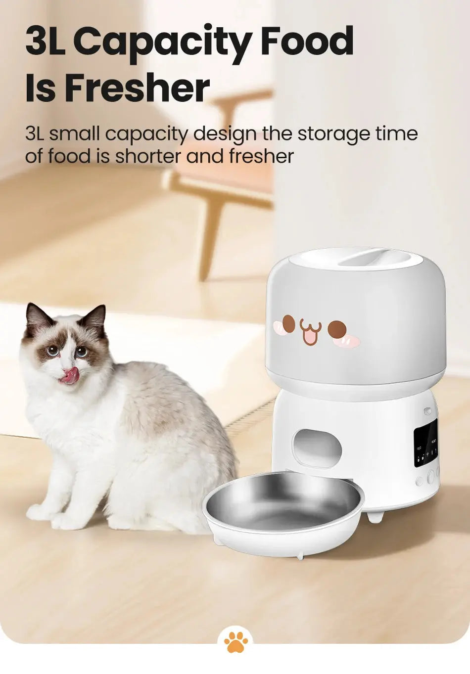 Remotely Controlled Feeding ROJECO 3L Smart Pet Feeder WLP Company
