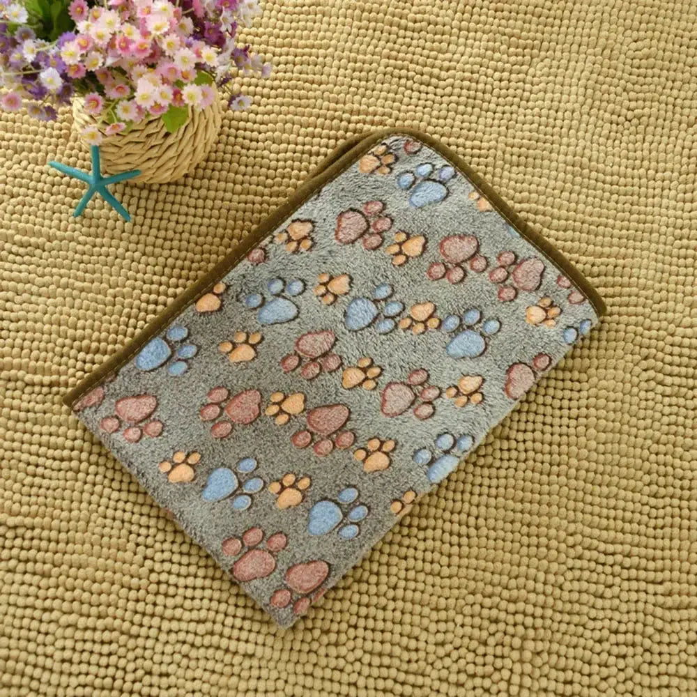Dog Blanket Washable Fuzzy Soft Pet Mat Throw Cover for Kennel Crate Bed Cute Paw Pattern Puppy Cat Bed Blanket Mat Pet Blankets WLP Company
