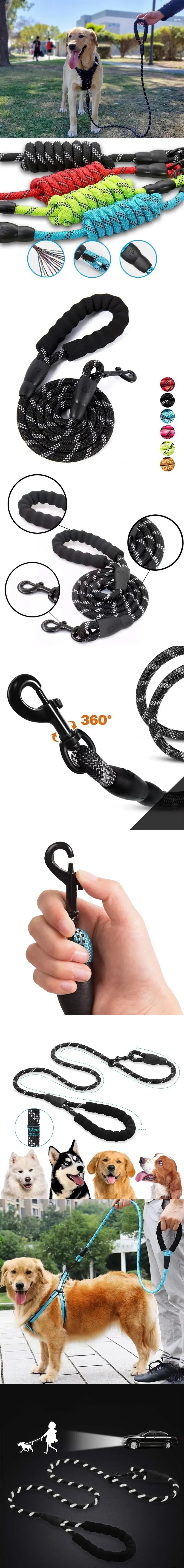 pet towing rope Pet Adjustable Reflective Nylon Tow Rope Towing Rope WLP Company
