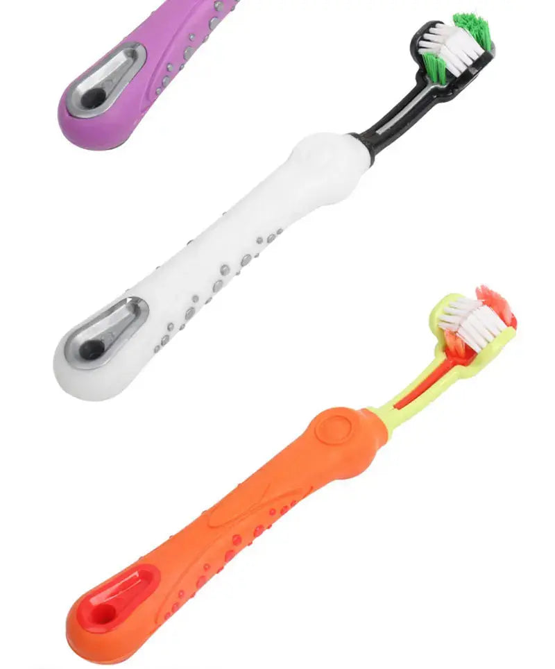 Three Sided Pet Toothbrush Multi-angle Toothbrush Cleaning Dog Cat Brush Bad Breath Pet Dental Care Cat Cleaning Mouth WLP Company