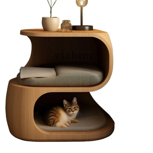 Warm Semi-Enclosed Cat House - Coffee Table Bedside Array Cabinet