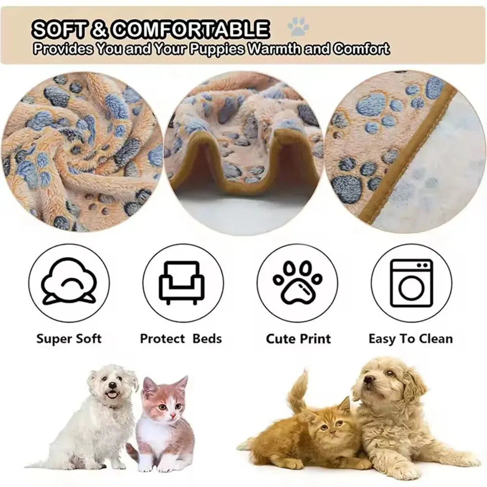 Dog Bed Blanket Bed Mat Soft Fleece Cat Blanket Cute Printed Pet Travel Mat Breathable Cozy Warm Blankets for Small Medium Dogs WLP Company