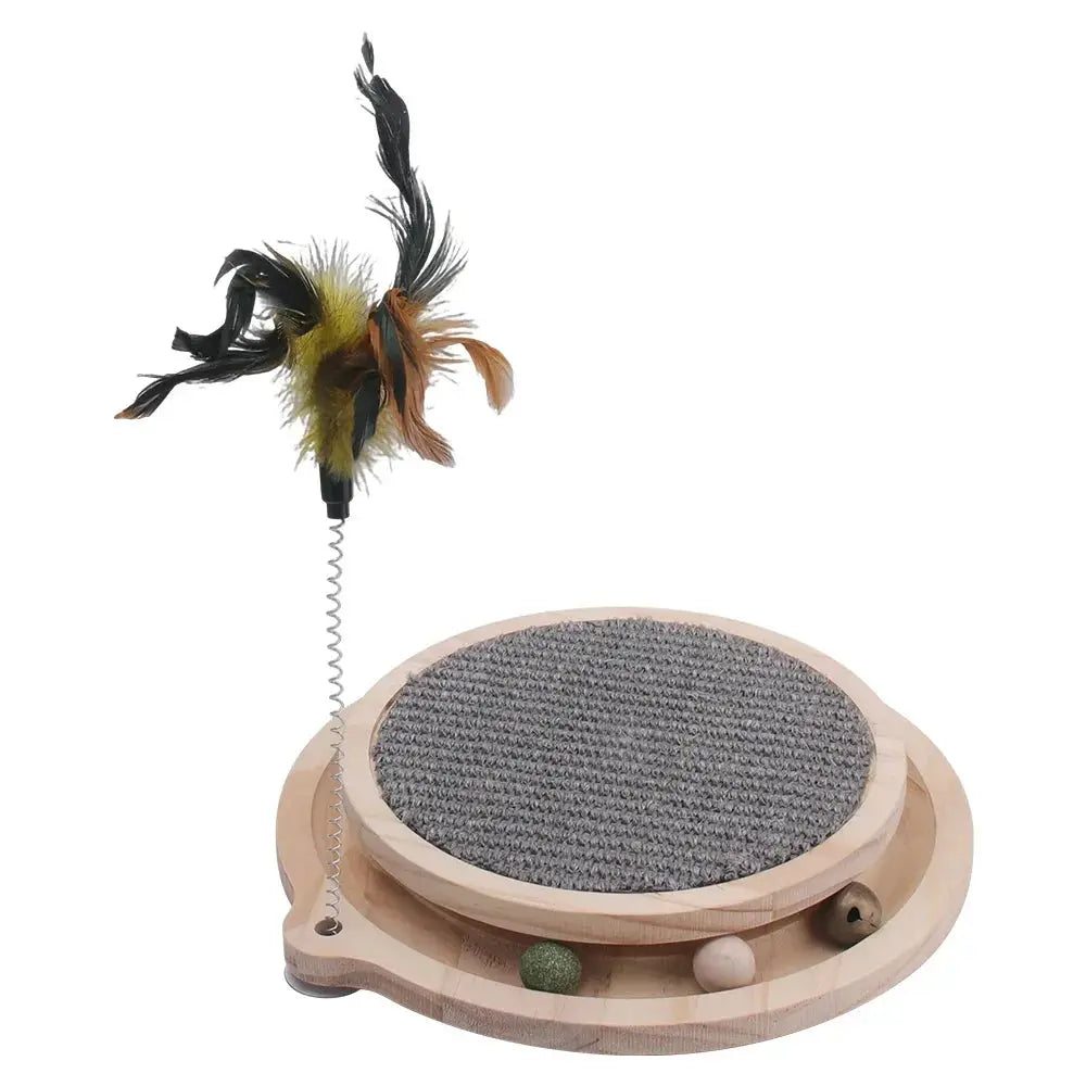 Cat Scratcher Cat Natural Sisal Scratching Pad Kitten Interactive Toy with Ball Track Ball for Chasing Hunting Mental Physical WLP Company