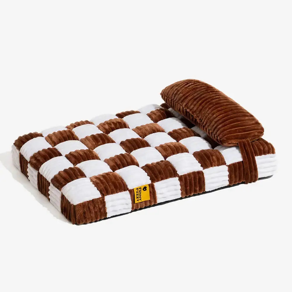 handmade dog beds Handmade Plush Square Orthopedic Support with Pillow Large and Small Dog Beds Warm and Soft Dog Comfort Pads Pet Mattresses WLP Company