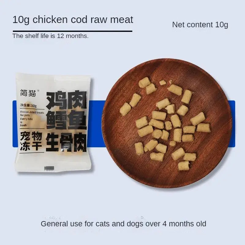 pet snacks Freeze-Dried Snacks: Chicken, Duck, Raw Bone Meat for Dogs and Cats WLP Company