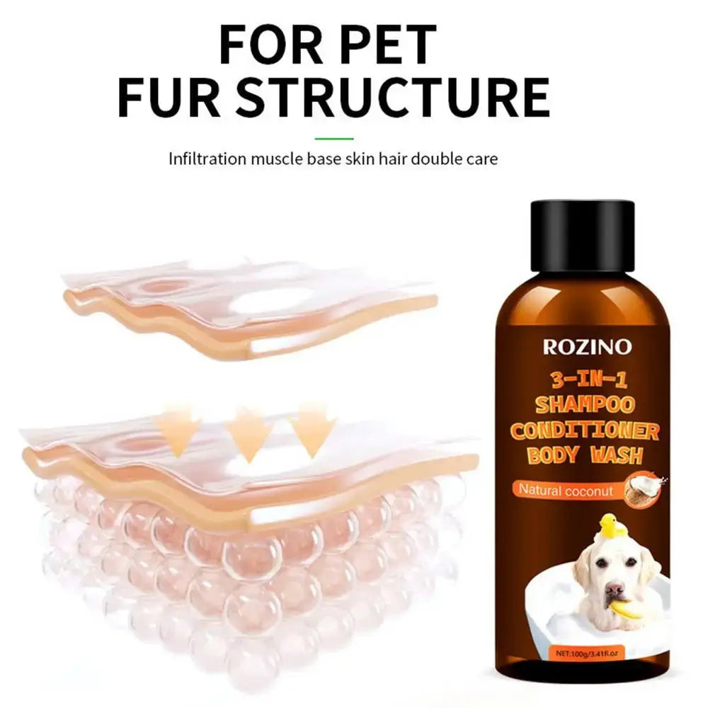 Dog Body Wash 3-in-1 Coconut Stain & Odor Eliminator Plant-Based Organic Tearless Moisturizer Dog Shampoo And Conditioner Carpet WLP Company