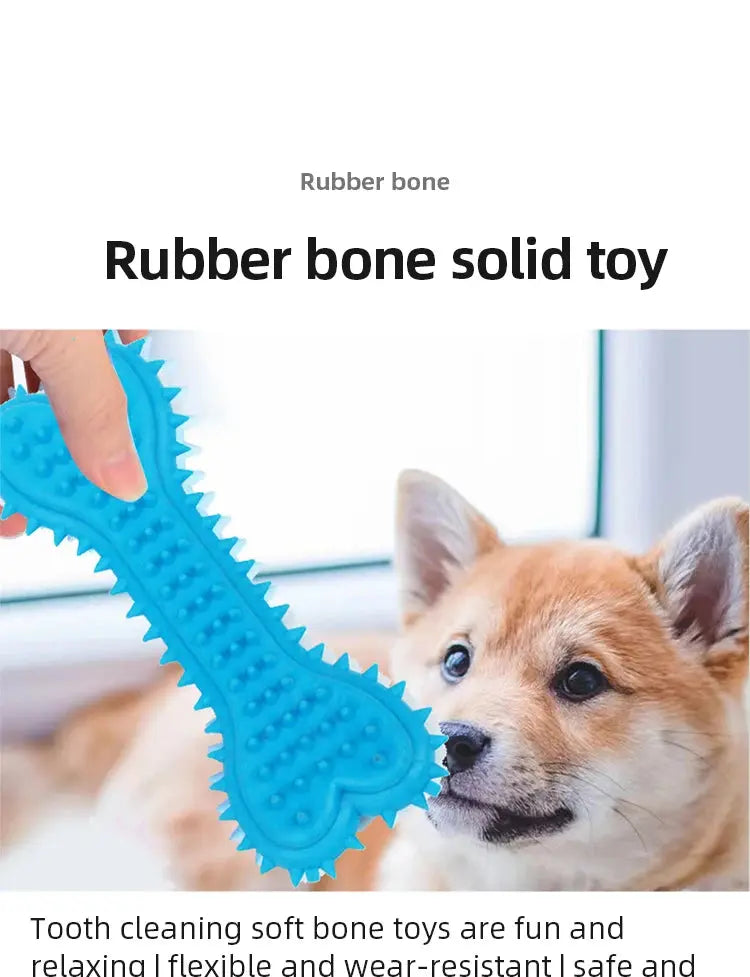 1PC Pet Chew Toy Soft Rubber Bite-resistance Bone Shape Teeth Grinding Chewing Toys for Small Dogs Training Pet Supplies WLP Company