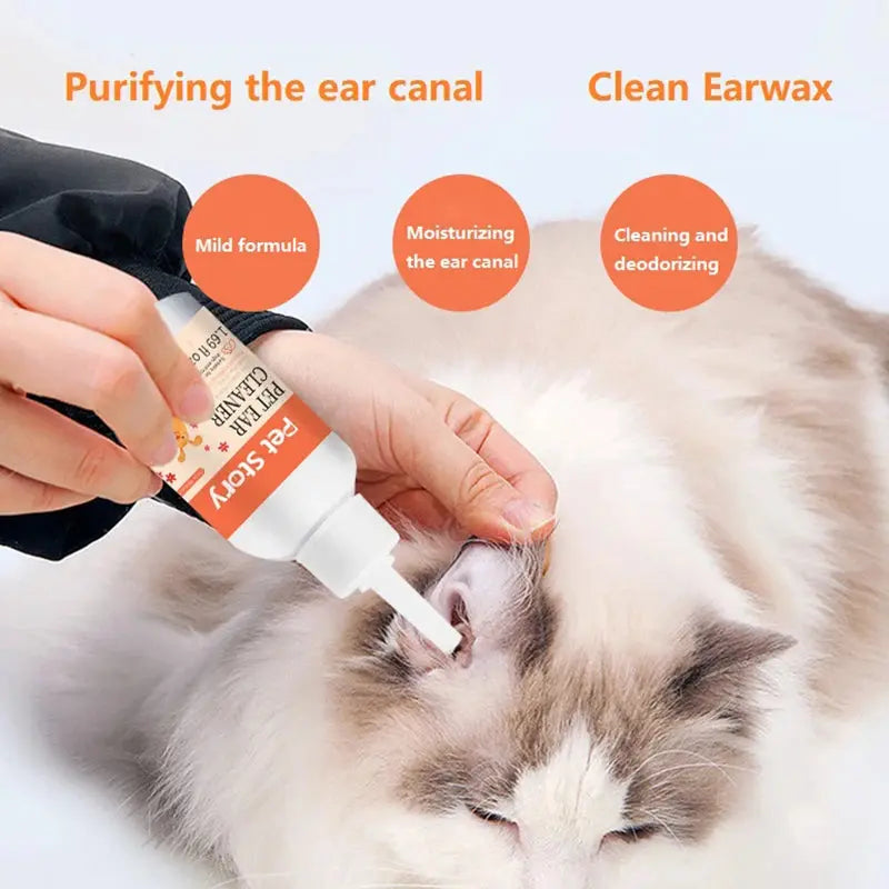 1 Pc 50ml Pet Ear Drops Cats & Dogs Remove Ear Mites Inhibit Bacteria Clean Ears WLP Company