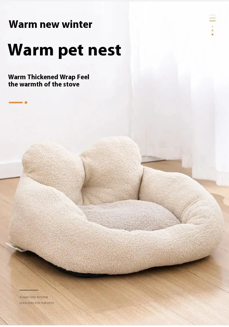 Winter Dog Kennel Can Be Disassembled and Washed, Thickened Cat Warmth Cat Kennel Teddy Fur Warm and Comfortable Pet Supplies WLP Company
