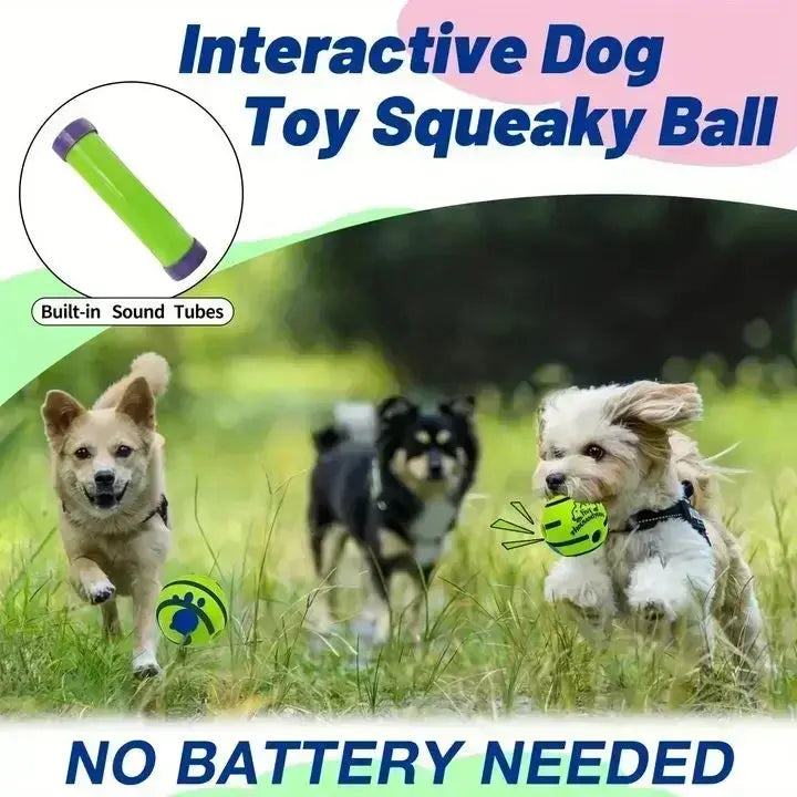 Pet Dog Toy Ball Wobble Wag Giggle Sound-Emitting Glow Ball Interactive Dog Toy Funny Indoor or Outdoor Play Agility Training WLP Company