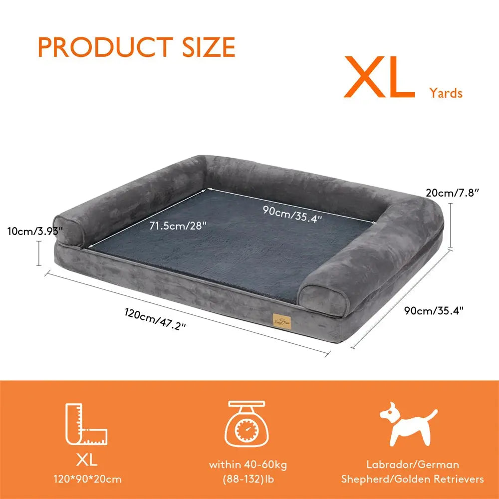 XXXL Large Calming Dog Bed Orthopedic Memory Foam Sofa Couch Waterproof Removable Cover Plush Mat for Small Medium Large Dogs WLP Company