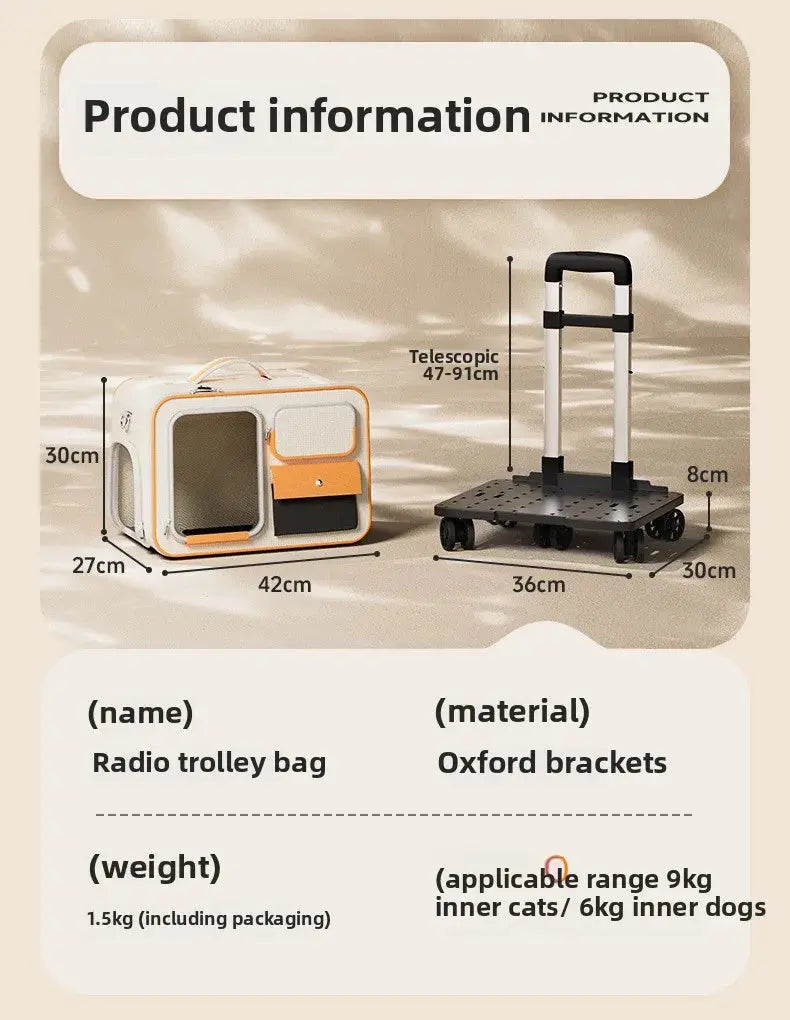 Cat bag Going out Portable cat backpack pet trolley bag Backpack Multi-cat jewelry Dog large capacity suitcase WLP Company