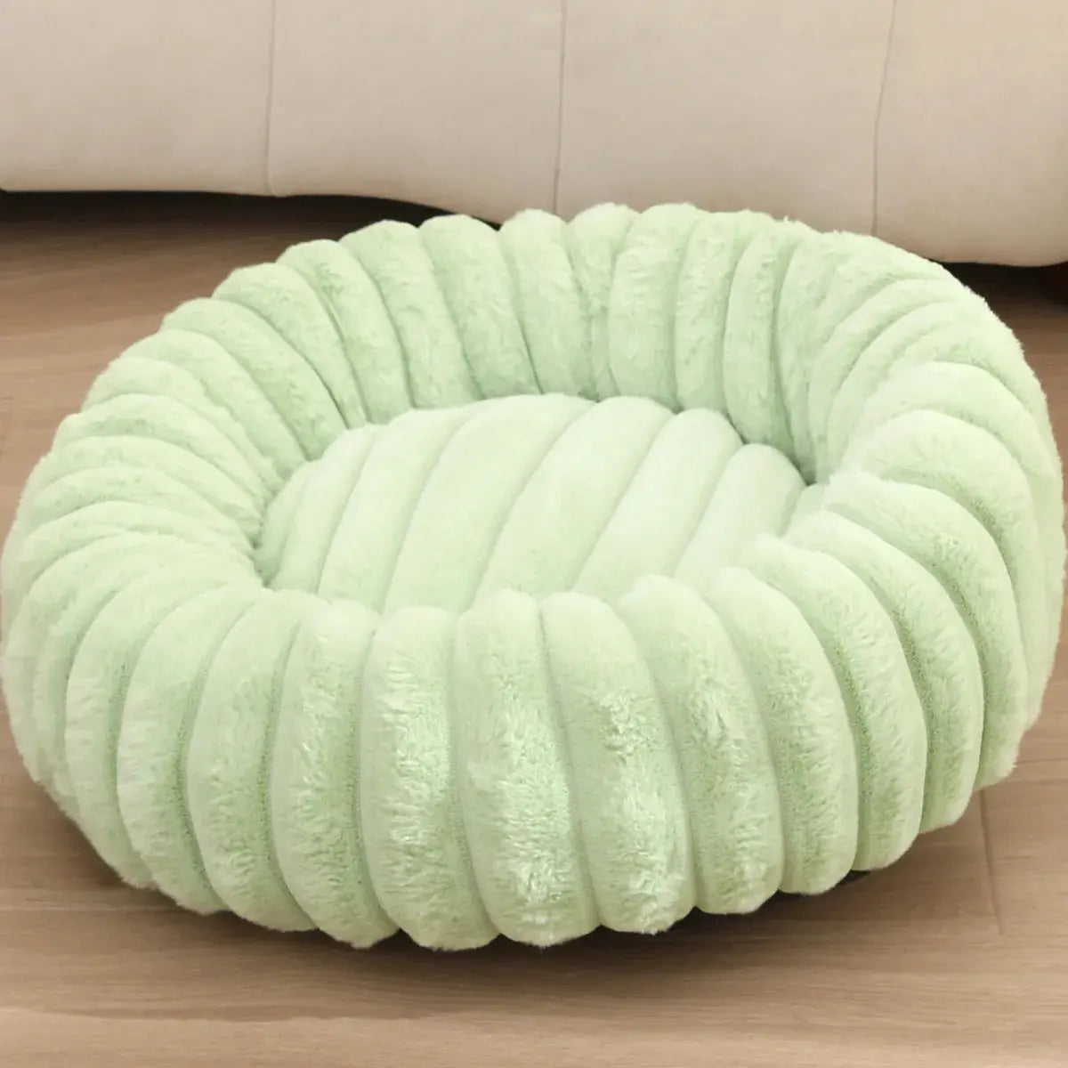 pet bed Nest High Weight Straight Strip Rabbit Plush Pet Mat Long Hair Round Cat Nest Winter Warm Dog Bed Dog Nest WLP Company