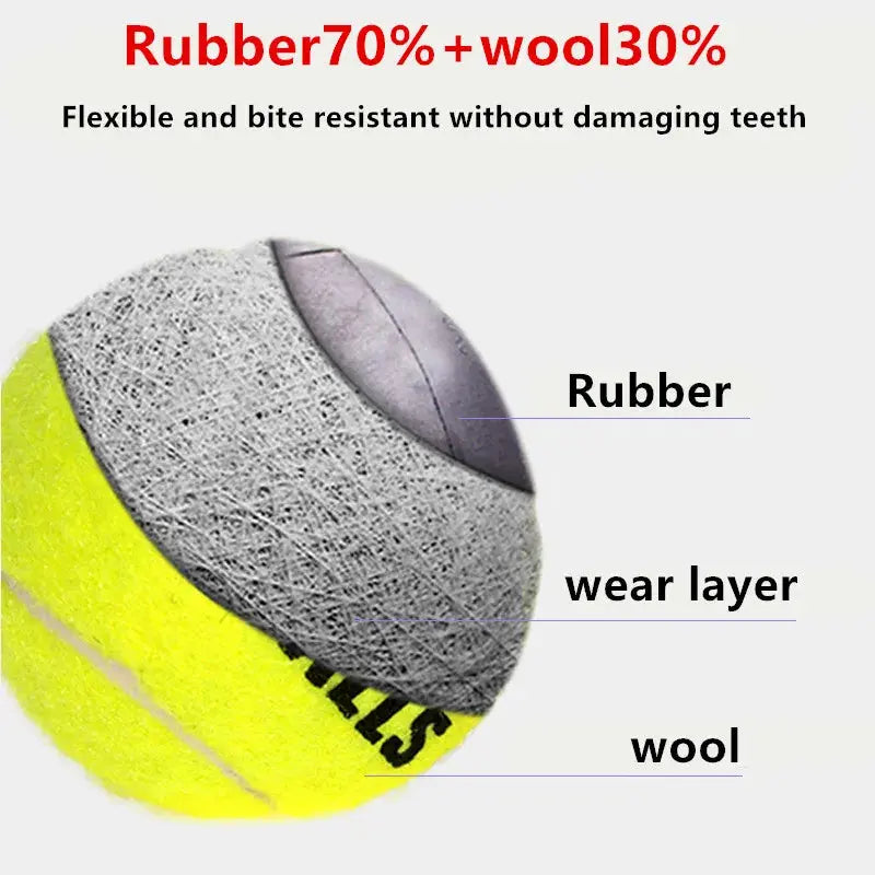 4Pcs/Set Dog Toy Q-MONSTER Thick Walled Natural Rubber Squeak Chew Balls for Dogs Tennis Interactive Bouncy Balls for Training WLP Company