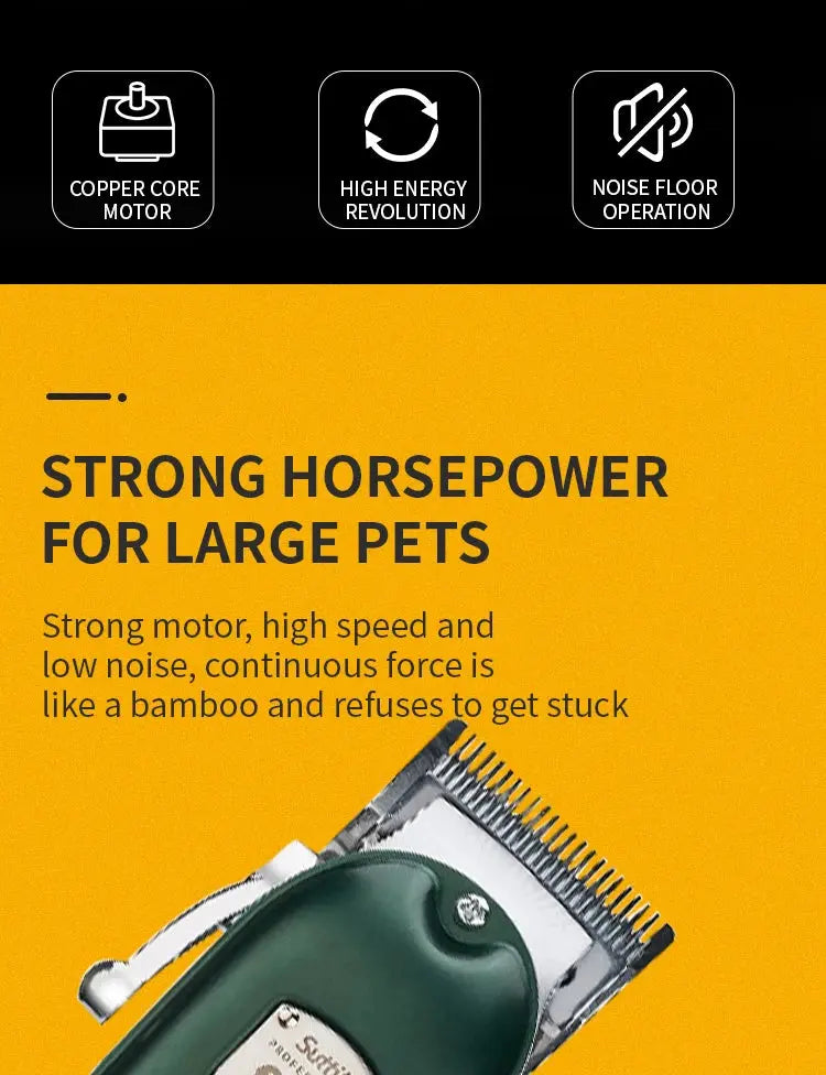Professional Low Noise Dog Hair Clipper | Rechargeable | Pet Trimmer - Groomify WLP Company