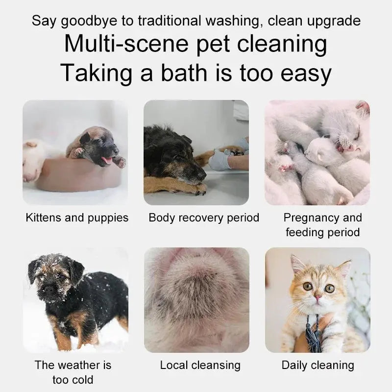 pet shampoo 200ML Pet Dry Cleaning Foam Without Rins Dog Cat Puppy Shower Gel Supp Shampoo Deodorant Sterilization Leave Scent Pet Supplie WLP Company