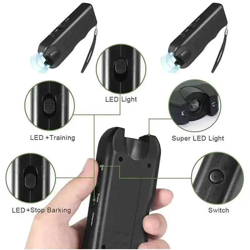 Portable Dog Deterrent Electronic Dog Repeller Ultrasonic Dog Repeller with Led Effective for Dogs Anti-barking Training Device WLP Company