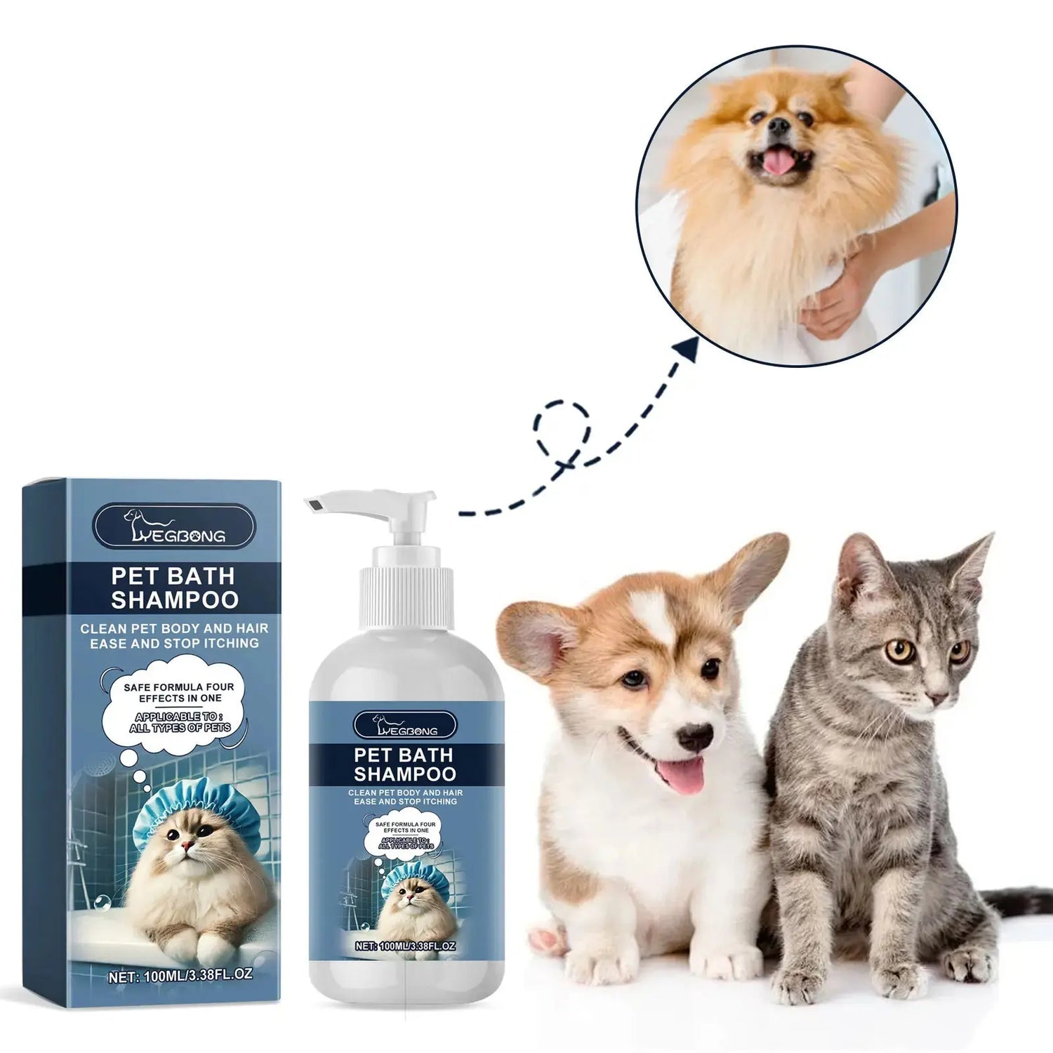 pet shampoo Cat Dog Shower Gel Fragrance Bathing Hair Care Cleaning Deodorizing Anti Mite Body Wash Relieve Itching Pet Moisturizing Shampoo WLP Company