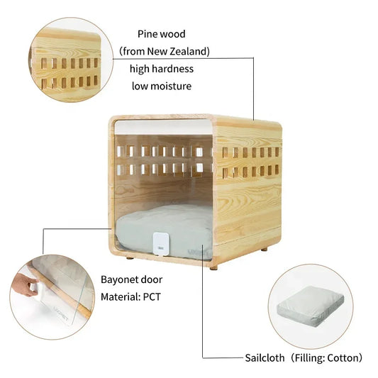 High Quality, Sustainable, Hot Selling Dog Cat Bed House - New Zealand Pine Wood