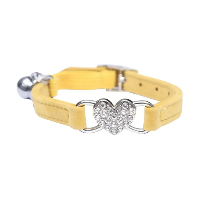 heart charm collar New Heart Charm And Bell Cat and Small Dog Collar WLP Company