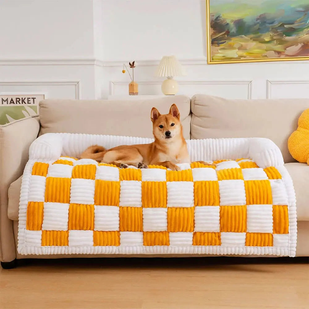 Plush Dog Bed Sofa Couch For Large Dogs Pet House Mat Warm Nest Beds Kennel Soft Cat Puppy Cushion Long Plush Blanket Sofa Cover WLP Company