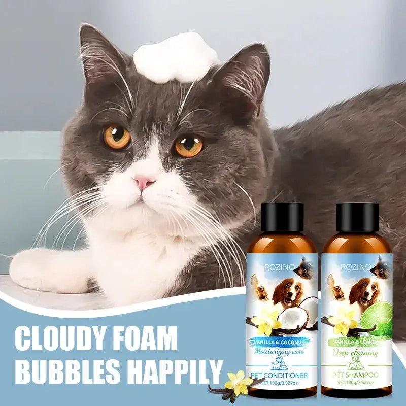 Pet Shower Gel and Conditioner Combo Pack, Perfect Clean Shampoo and Conditioner, Chemical Free, for Pets Cats and Dogs WLP Company