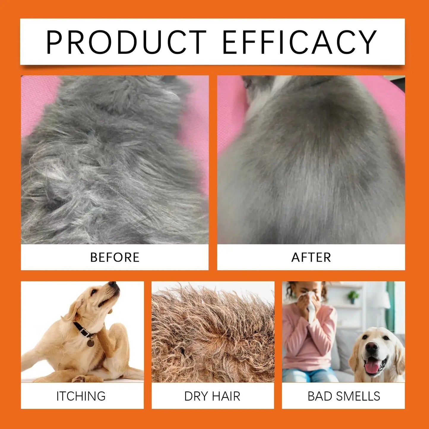Natural Pet Shampoo for Dogs & Cats, Coconut Oil Derivative Formula WLP Company