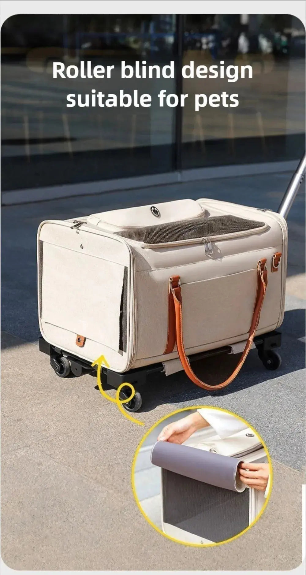Multifunctional Cat Carrier with Trolley Large Capacity Breathable Foldable Pet Bag for Cats and Dogs WLP Company
