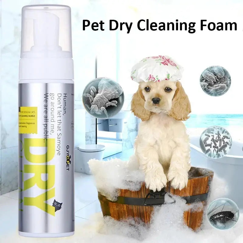 pet shampoo 200ML Pet Dry Cleaning Foam Without Rins Dog Cat Puppy Shower Gel Supp Shampoo Deodorant Sterilization Leave Scent Pet Supplie WLP Company