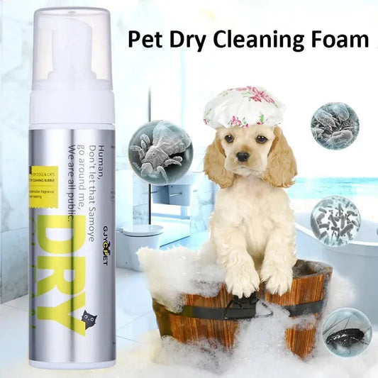 pet shampoo 200ML Pet Dry Cleaning Foam Without Rins Dog Cat Puppy Shower Gel Supp Shampoo Deodorant Sterilization Leave Scent Pet Supplie WLP Company